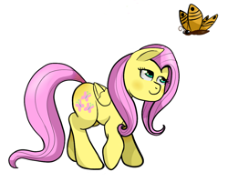Size: 1000x800 | Tagged: safe, artist:xylaofspades, fluttershy, butterfly, pegasus, pony, female, mare, solo