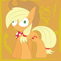 Size: 1024x1024 | Tagged: safe, artist:mr. rottson, applejack, earth pony, pony, derp, female, mare, solo