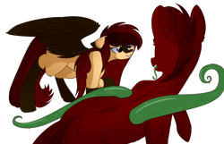 Size: 1024x659 | Tagged: safe, artist:little-sketches, derpibooru import, oc, oc only, oc:yeri, pegasus, pony, alternate design, colored wings, female, mare, simple background, tentacles, transparent background