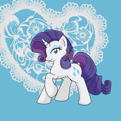 Size: 1024x1024 | Tagged: safe, artist:yoshimarsart, rarity, pony, unicorn, female, horn, mare, purple mane, solo, watermark, white coat