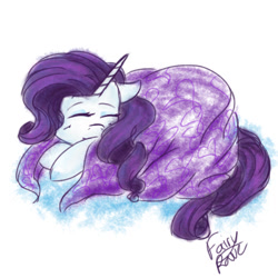 Size: 960x960 | Tagged: safe, artist:fairyrave, rarity, pony, unicorn, eyes closed, sleeping, solo