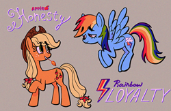 Size: 1379x899 | Tagged: safe, artist:littmosa, derpibooru import, applejack, rainbow dash, earth pony, pegasus, pony, appledash, cute, female, honesty, lesbian, love, loyalty, shipping