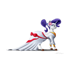 Size: 4000x4000 | Tagged: safe, artist:skitsroom, rarity, pony, unicorn, absurd resolution, alternate hairstyle, clothes, dress, solo