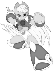 Size: 5906x8268 | Tagged: safe, artist:ratachu666, applejack, earth pony, pony, absurd resolution, capcom, crossover, megaman, megaman x, solo, zero