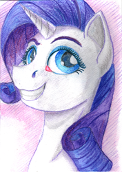 Size: 1276x1800 | Tagged: safe, artist:sa1ntmax, rarity, pony, unicorn, bust, portrait, solo, traditional art