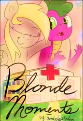 Size: 322x468 | Tagged: artist needed, safe, derpy hooves, spike, dragon, pony, fanfic:blonde moments, building, cute, daaaaaaaaaaaw, derpyspike, fanfic art, female, hospital, hug, male, mare, ponyville hospital, shipping, spiikelove, story in the source, straight