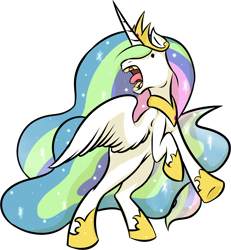 Size: 5781x6265 | Tagged: safe, artist:greenpidge, princess celestia, alicorn, pony, absurd resolution, female, hoers, horses doing horse things, majestic as fuck, mare, neigh, open mouth, rearing, sillestia, silly, simple background, solo, spread wings, tongue out, transparent background, wat