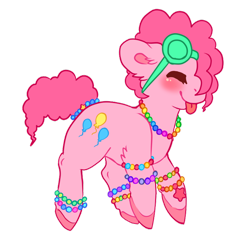 Size: 800x800 | Tagged: safe, artist:dance-to-forget, pinkie pie, earth pony, pony, beads, female, mare, pink coat, pink mane, solo