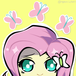 Size: 1024x1024 | Tagged: safe, artist:ayachiichan, fluttershy, equestria girls, icon, no nose, solo