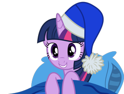 Size: 5453x4133 | Tagged: safe, artist:synch-anon, artist:twiforce, derpibooru import, twilight sparkle, twilight sparkle (alicorn), alicorn, pony, absurd resolution, female, hat, mare, nightcap, pillow, simple background, smiling, solo, transparent background, vector