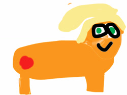 Size: 1024x768 | Tagged: safe, artist:vinylthehedgehog, applejack, earth pony, pony, 1000 hours in ms paint, :>, ms paint, solo, stylistic suck, wat