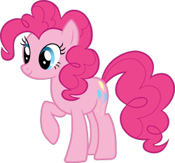 Size: 2862x2671 | Tagged: safe, pinkie pie, earth pony, pony, castle creator, female, mare, official, raised hoof, simple background, smiling, solo, transparent background, vector