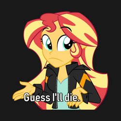 Size: 630x630 | Tagged: safe, artist:wubcakeva, sunset shimmer, equestria girls, female, guess i'll die, meme, solo