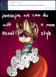 Size: 500x678 | Tagged: safe, artist:rubyrue, derpibooru import, king sombra, oc, oc:rubyrue, pony, unicorn, ask, halloween, tumblr