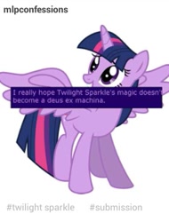 Size: 293x386 | Tagged: safe, derpibooru import, screencap, twilight sparkle, twilight sparkle (alicorn), alicorn, pony, deus ex machina, female, mare, pony confession, solo, tumblr