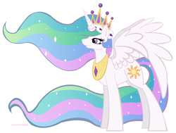 Size: 1280x967 | Tagged: dead source, safe, artist:irishthorns, princess celestia, alicorn, pony, crown, solo