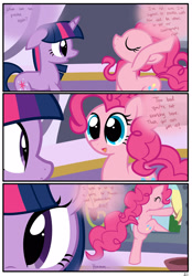 Size: 1741x2500 | Tagged: safe, artist:pyruvate, derpibooru import, pinkie pie, twilight sparkle, earth pony, pony, comic:the usual, comic