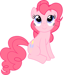 Size: 3563x4245 | Tagged: safe, artist:dr.johndash, pinkie pie, earth pony, pony, cute, diapinkes, looking up, simple background, sitting, solo, transparent background, vector