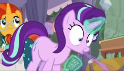 Size: 898x515 | Tagged: safe, screencap, starlight glimmer, sunburst, pony, unicorn, better together, student counsel, spit take