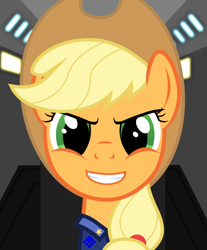 Size: 744x900 | Tagged: safe, artist:magnusarania, part of a set, applejack, earth pony, pony, crossover, solo, supreme commander, uef