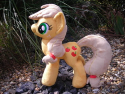 Size: 2592x1944 | Tagged: safe, artist:justiceofelements, applejack, hatless, irl, missing accessory, photo, plushie, solo