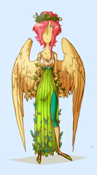 Size: 1024x1839 | Tagged: safe, artist:eliotchan, fluttershy, human, clothes, dress, gala dress, humanized, pony coloring, solo, winged humanization