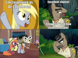 Size: 512x382 | Tagged: safe, edit, edited screencap, screencap, derpy hooves, doctor caballeron, pony, stranger than fan fiction, clothes, cosplay, costume, epic fail, fail, meme, nailed it