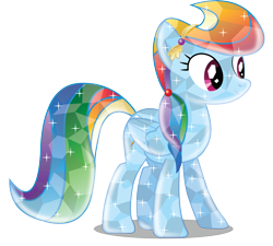 Size: 4108x3696 | Tagged: safe, artist:infinitewarlock, derpibooru import, rainbow dash, crystallized, race swap, solo