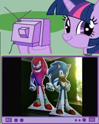 Size: 1200x1500 | Tagged: safe, derpibooru import, twilight sparkle, crossover, exploitable meme, knuckles the echidna, meme, obligatory pony, sonic boom, sonic the hedgehog (series), tv meme, twiface