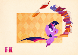 Size: 2158x1536 | Tagged: safe, artist:fluttershythekind, derpibooru import, twilight sparkle, pony, bipedal, book, filly, pile, solo