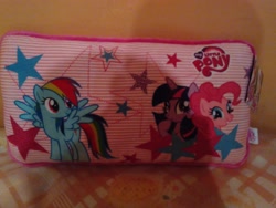 Size: 2560x1920 | Tagged: safe, derpibooru import, pinkie pie, rainbow dash, twilight sparkle, irl, photo, pillow