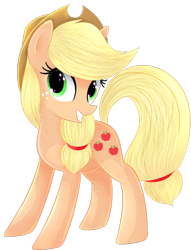 Size: 1024x1337 | Tagged: safe, artist:mite-lime, applejack, earth pony, pony, simple background, solo, transparent background