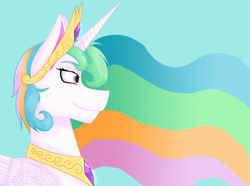 Size: 6528x4869 | Tagged: safe, artist:cornerverse, princess celestia, alicorn, pony, absurd resolution, female, horn, mare, multicolored mane, solo, white coat