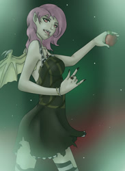 Size: 900x1231 | Tagged: safe, artist:loure201, fluttershy, human, flutterbat, humanized, solo, winged humanization