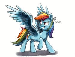 Size: 1808x1356 | Tagged: safe, artist:spacechickennerd, derpibooru import, rainbow dash, pegasus, pony, solo, spread wings