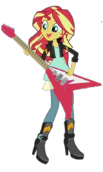 Size: 1218x2048 | Tagged: safe, editor:php77, sunset shimmer, equestria girls, clothes, female, solo, two toned hair