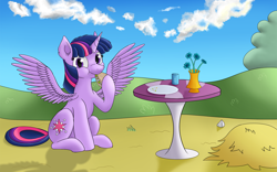 Size: 1920x1200 | Tagged: safe, artist:legalbrief, derpibooru import, twilight sparkle, twilight sparkle (alicorn), alicorn, pony, eating, female, mare, sandwich, solo