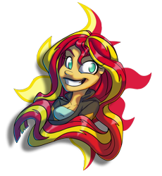 Size: 2156x2348 | Tagged: safe, artist:zombieapple224, sunset shimmer, equestria girls, friendship games, bust, clothes, cutie mark, dress, female, high res, jacket, portrait, simple background, solo, sunshine shimmer, transparent background