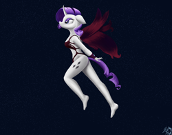 Size: 3500x2750 | Tagged: safe, artist:moonsolace, rarity, anthro, plantigrade anthro, fairy, night, race swap, solo, stars