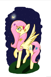 Size: 640x960 | Tagged: safe, artist:senpairosa, fluttershy, pegasus, pony, female, flower in hair, mare, solo