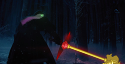 Size: 738x382 | Tagged: safe, derpibooru import, king sombra, pony, unicorn, colored horn, crossguard lightsaber, curved horn, disembodied horn, exploitable meme, horn, kylo ren, lightsaber, meme, sombra's horn, star wars, star wars: the force awakens, twilight scepter