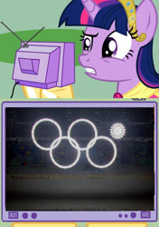 Size: 564x800 | Tagged: safe, derpibooru import, twilight sparkle, twilight sparkle (alicorn), alicorn, pony, exploitable meme, female, mare, meme, obligatory pony, olympic rings, olympics, russia, sochi 2014, sochi problems, tv meme, you had one job