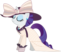 Size: 8461x7187 | Tagged: safe, artist:pink1ejack, rarity, pony, unicorn, ppov, absurd resolution, clothes, dress, eyes closed, hat, raristocrat, simple background, solo, titanic, transparent background, vector