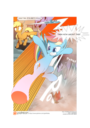 Size: 3541x5016 | Tagged: safe, artist:gashiboka, derpibooru import, applejack, rainbow dash, earth pony, pegasus, pony, comic:recall the time of no return, comic, iron wolf, patreon, patreon logo