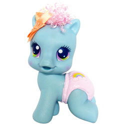 Size: 300x300 | Tagged: safe, derpibooru import, rainbow dash, pegasus, pony, g3.5, newborn cuties, diaper, face of mercy, female, filly, foal, g3.75, merchandise, simple background, toy, white background