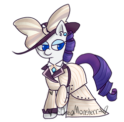 Size: 1528x1501 | Tagged: safe, artist:oreomonsterr, rarity, pony, unicorn, ppov, clothes, raristocrat, solo, titanic