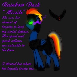 Size: 250x250 | Tagged: safe, artist:sinsays, derpibooru import, part of a series, part of a set, rainbow dash, pegasus, pony, alternate timeline, armor, ask corrupted twilight sparkle, color change, corrupted, corrupted element of harmony, corrupted element of loyalty, corrupted rainbow dash, dark, dark equestria, dark magic, dark world, darkened coat, darkened hair, element of loyalty, female, glowing eyes, magic, mind control, picture for breezies, profile, rainbow dash becomes a royal guard, rainbow dash becomes an air force captain, reference sheet, solo, sombra empire, sombra eyes, sombrafied, tumblr, tumblr:ask corrupted twilight sparkle