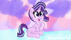 Size: 3840x2160 | Tagged: safe, artist:llamalauncher, starlight glimmer, pony, unicorn, cute, female, glimmerbetes, mare, open mouth, smiling, solo