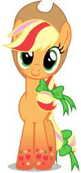 Size: 6000x12750 | Tagged: safe, artist:caliazian, applejack, earth pony, pony, twilight's kingdom, .ai available, absurd resolution, cowboy hat, cute, hat, jackabetes, let the rainbow remind you, looking at you, rainbow power, simple background, solo, stetson, transparent background, vector