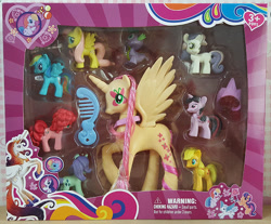 Size: 800x662 | Tagged: safe, derpibooru import, applejack, fluttershy, pinkie pie, rainbow dash, rarity, spike, sweetie belle, twilight sparkle, alicorn, earth pony, pony, alicornified, bootleg, fake, fluttercorn, mane six, race swap